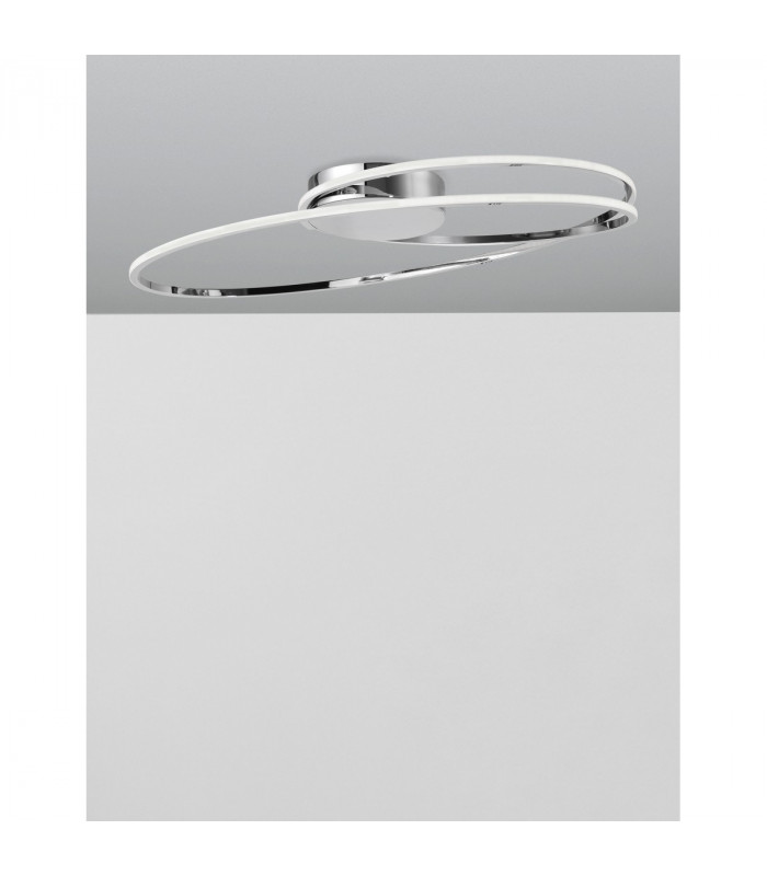 Viareggio Integrated LED Semi Flush Light Chrome Aluminium LED 28W 1950Lm 3000K-3
