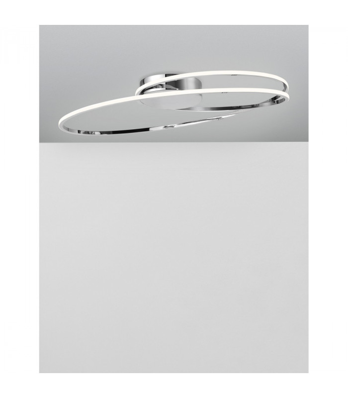Viareggio Integrated LED Semi Flush Light Chrome Aluminium LED 28W 1950Lm 3000K-4