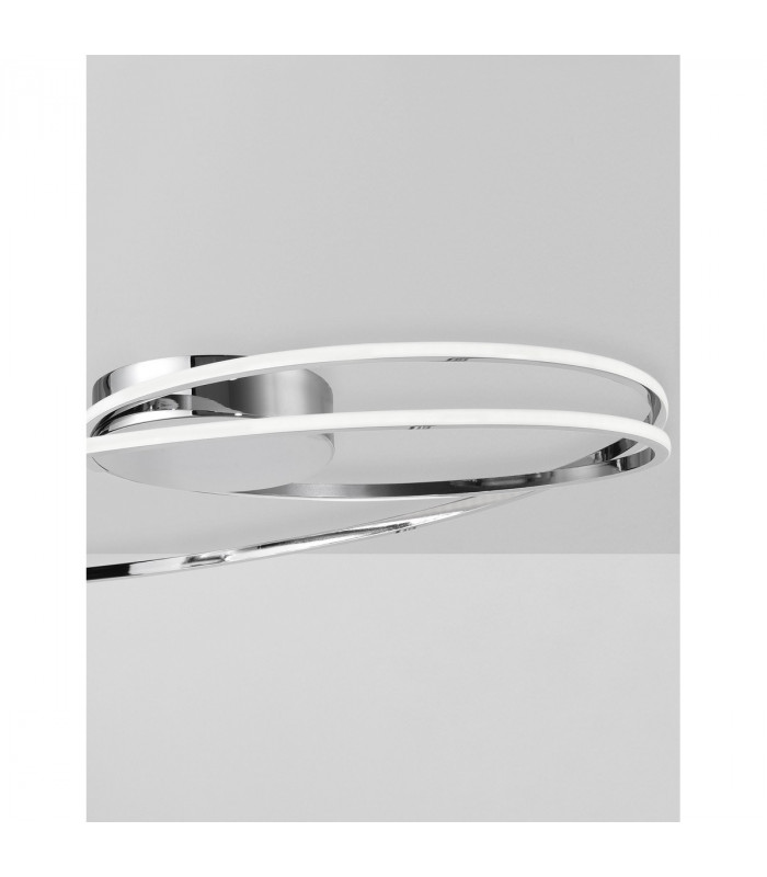 Viareggio Integrated LED Semi Flush Light Chrome Aluminium LED 28W 1950Lm 3000K-6