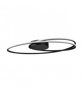 Viareggio Integrated LED Semi Flush Light Matt Black Aluminium LED 28W 1950Lm 3000K-1