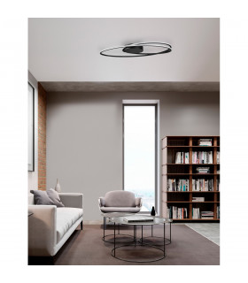Viareggio Integrated LED Semi Flush Light Matt Black Aluminium LED 28W 1950Lm 3000K-2