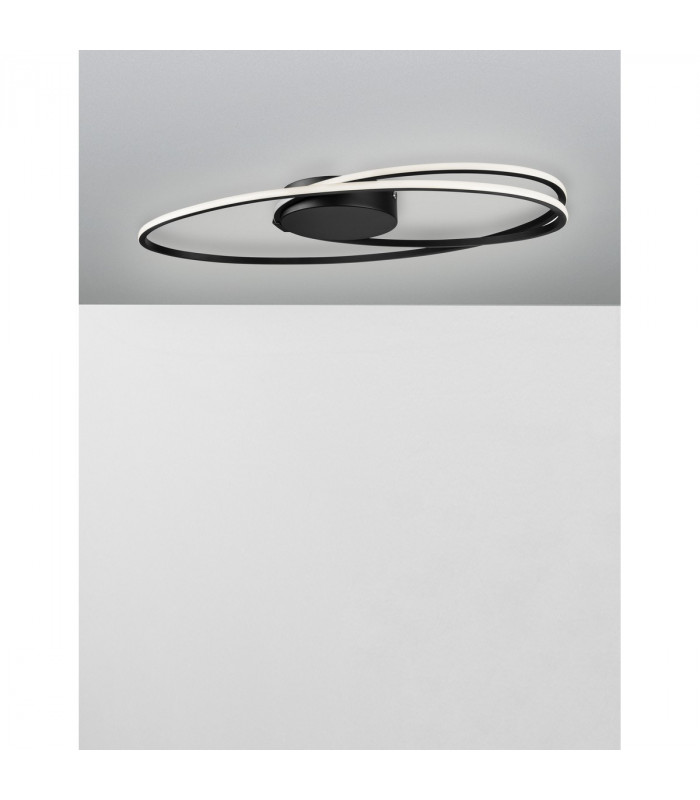 Viareggio Integrated LED Semi Flush Light Matt Black Aluminium LED 28W 1950Lm 3000K-4
