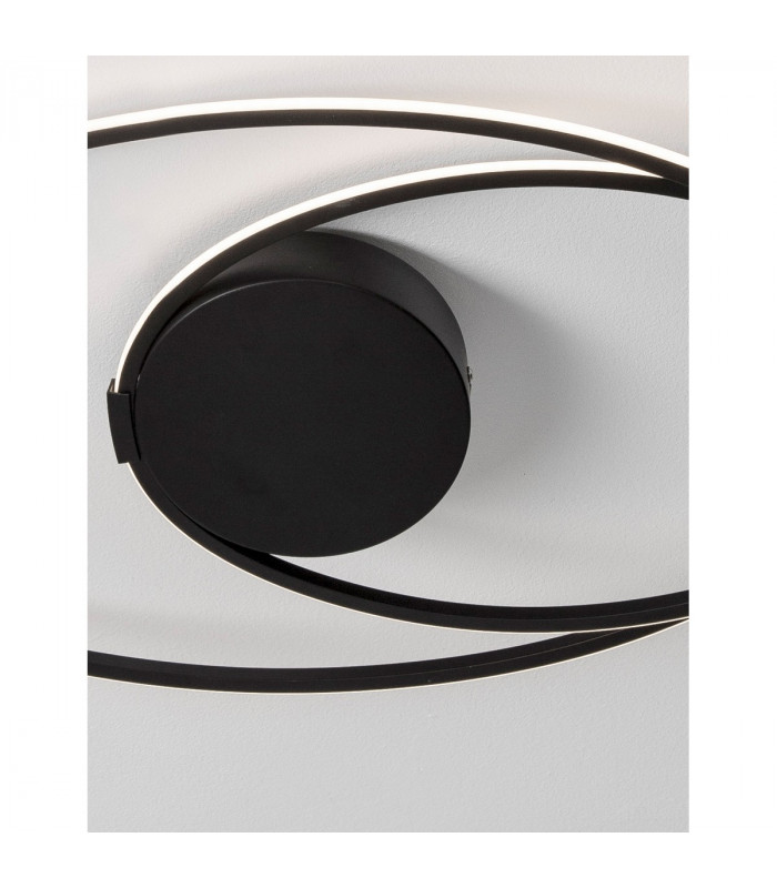 Viareggio Integrated LED Semi Flush Light Matt Black Aluminium LED 28W 1950Lm 3000K-5