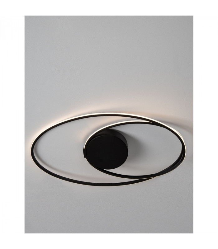 Viareggio Integrated LED Semi Flush Light Matt Black Aluminium LED 28W 1950Lm 3000K-6