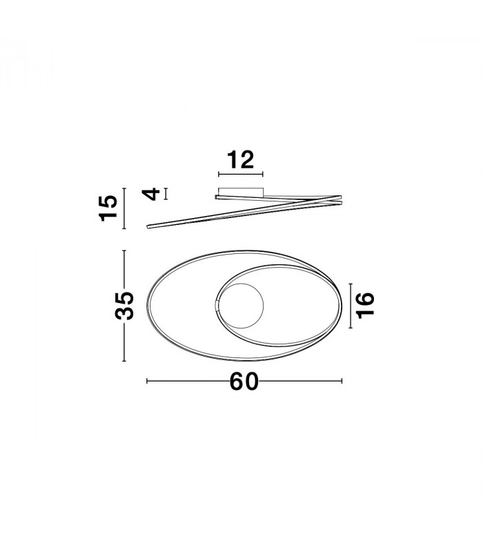 Viareggio Integrated LED Semi Flush Light Matt Black Aluminium LED 28W 1950Lm 3000K-8