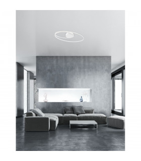 Viareggio Integrated LED Semi Flush Light White Aluminium LED 28W 1950Lm 3000K-2
