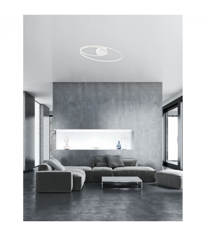 Viareggio Integrated LED Semi Flush Light White Aluminium LED 28W 1950Lm 3000K-2