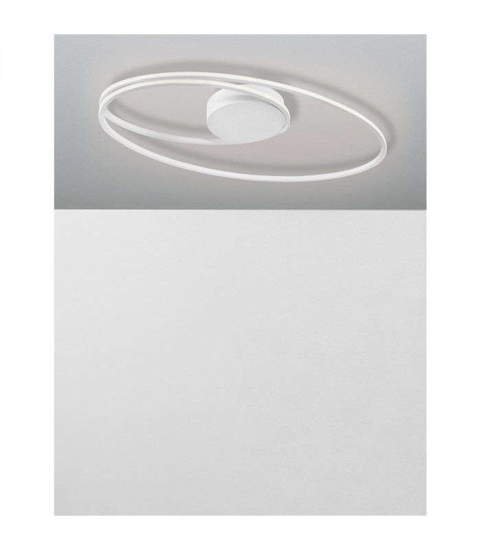 Viareggio Integrated LED Semi Flush Light White Aluminium LED 28W 1950Lm 3000K-3