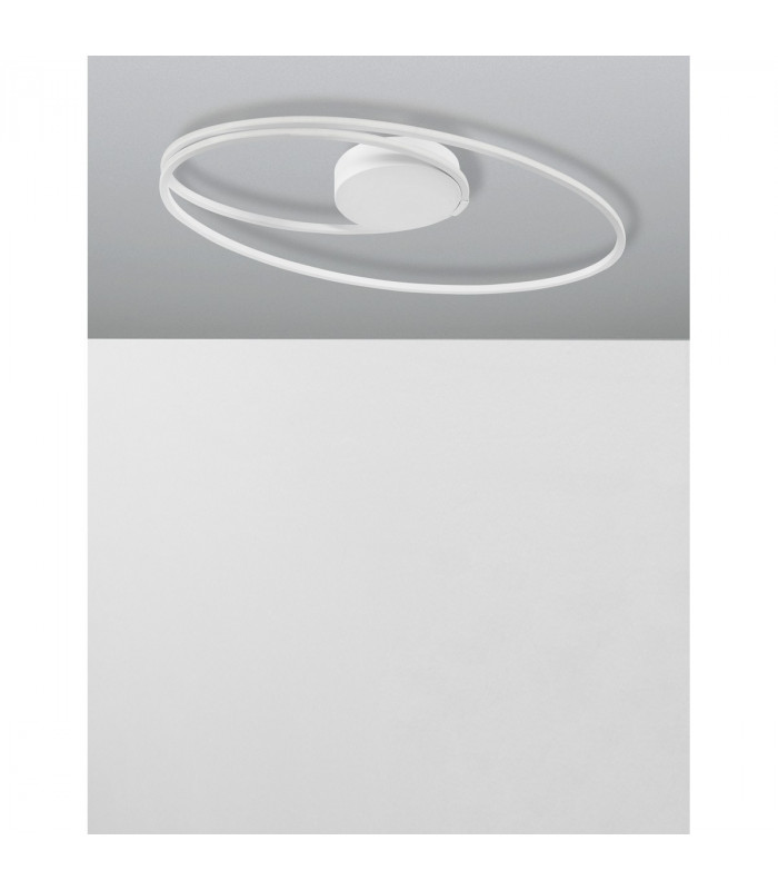 Viareggio Integrated LED Semi Flush Light White Aluminium LED 28W 1950Lm 3000K-4