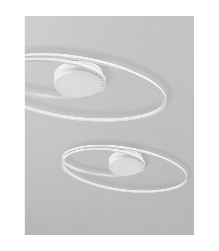 Viareggio Integrated LED Semi Flush Light White Aluminium LED 28W 1950Lm 3000K-6
