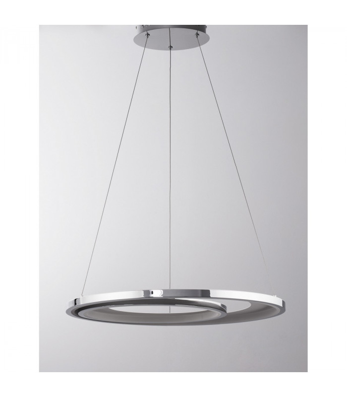 Galaxy Integrated LED Pendant Ceiling Light Chrome Aluminium White Metal LED 47.5W 2280Lm 3000K-3