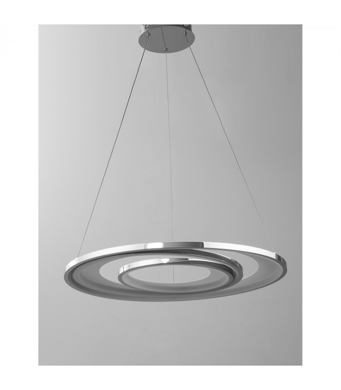 Galaxy Integrated LED Pendant Ceiling Light Chrome Aluminium White Metal LED 85W 4080Lm 3000K-3