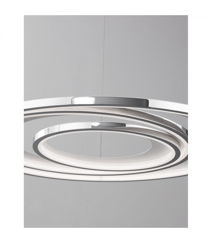 Galaxy Integrated LED Pendant Ceiling Light Chrome Aluminium White Metal LED 85W 4080Lm 3000K-6