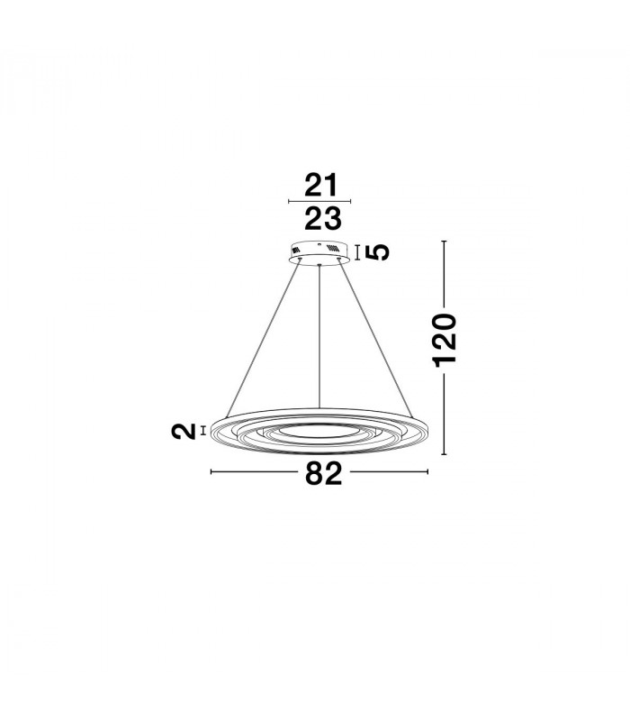 Galaxy Integrated LED Pendant Ceiling Light Chrome Aluminium White Metal LED 85W 4080Lm 3000K-8