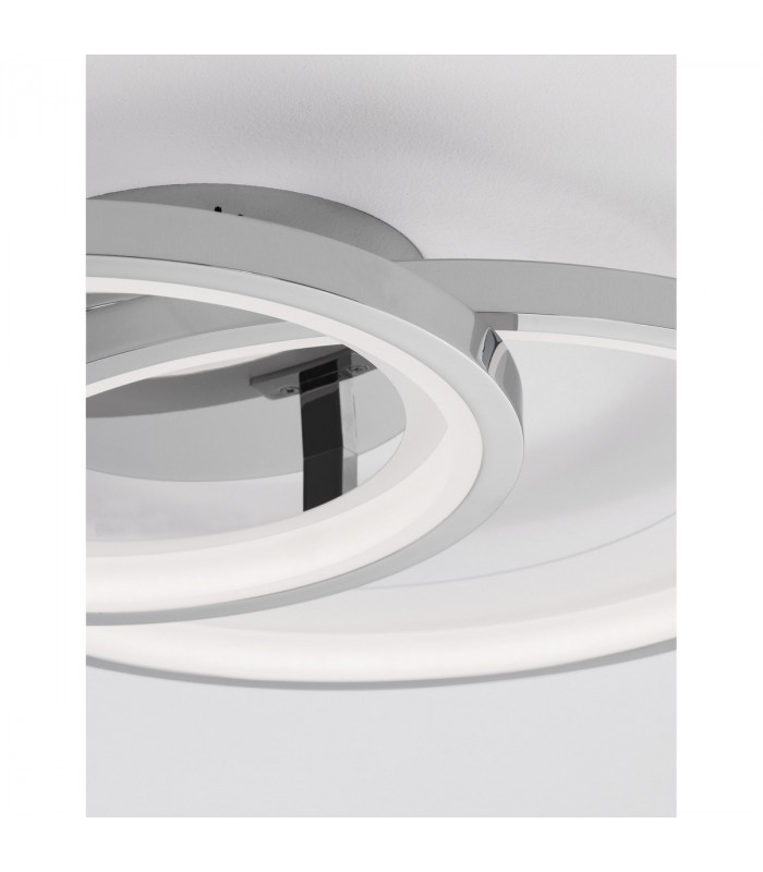 Galaxy Integrated LED Semi Flush Light Chrome Aluminium White Metal LED 34.5W 1656Lm 3000K-6