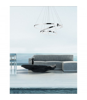 Aria Integrated LED Pendant Ceiling Light Chrome Aluminium Adjustable LED 145W 8100Lm 3000K-2