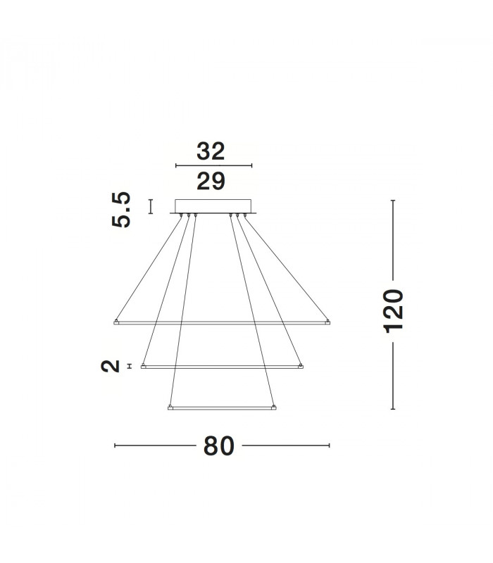 Aria Integrated LED Pendant Ceiling Light Chrome Aluminium Adjustable LED 145W 8100Lm 3000K-4