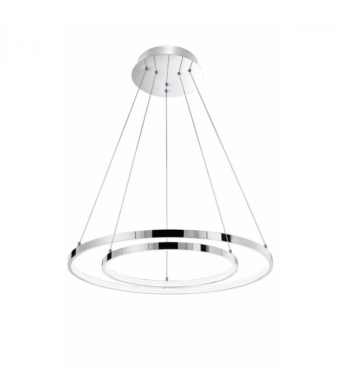 Aria Integrated LED Pendant Ceiling Light Chrome Aluminium Adjustable LED 85W 4500Lm 3000K-3
