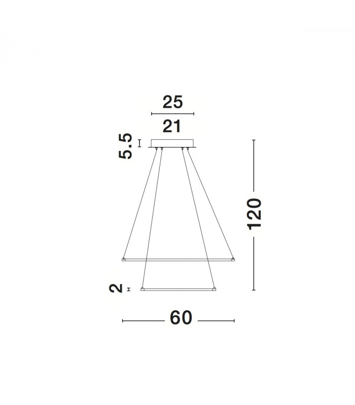 Aria Integrated LED Pendant Ceiling Light Chrome Aluminium Adjustable LED 85W 4500Lm 3000K-4