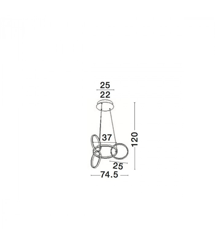 Foligno Integrated LED Pendant Ceiling Light Chrome Aluminium Adjustable LED 39W 2340Lm 3000K Dimmable-3
