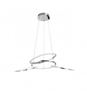 Dante Integrated LED Pendant Ceiling Light Chrome Aluminium Adjustable LED 39W 1900Lm 3000K-1