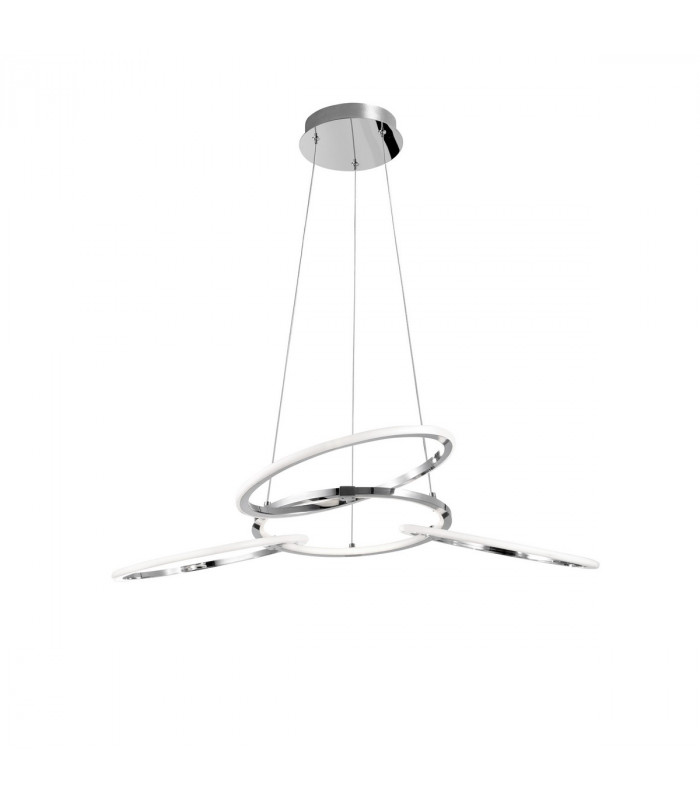 Dante Integrated LED Pendant Ceiling Light Chrome Aluminium Adjustable LED 39W 1900Lm 3000K-1