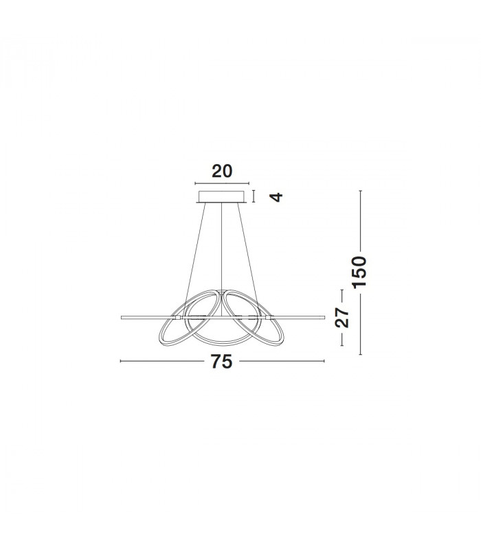 Dante Integrated LED Pendant Ceiling Light Chrome Aluminium Adjustable LED 50W 3000KLm 3000K-3