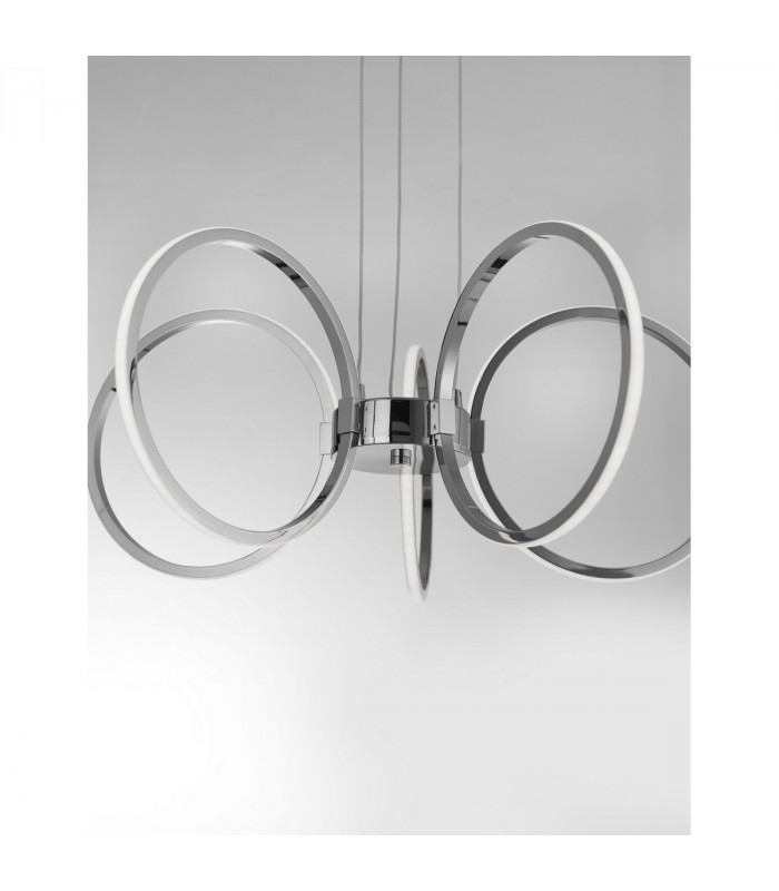Vallerti Integrated LED Pendant Ceiling Light Chrome Aluminium LED 31W 2200Lm 3000K-3