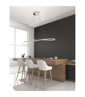 Martino Bar Pendant Ceiling Light Chrome Aluminium LED 33W 2150Lm 3000K-2