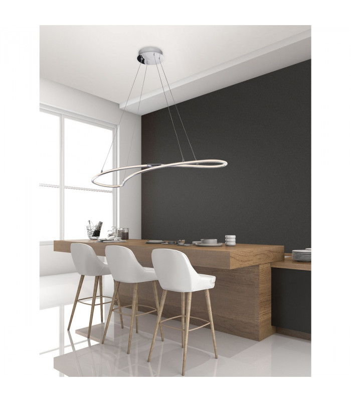 Martino Bar Pendant Ceiling Light Chrome Aluminium LED 33W 2150Lm 3000K-2