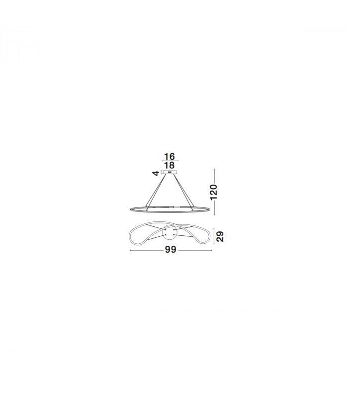 Martino Bar Pendant Ceiling Light Chrome Aluminium LED 33W 2150Lm 3000K-4