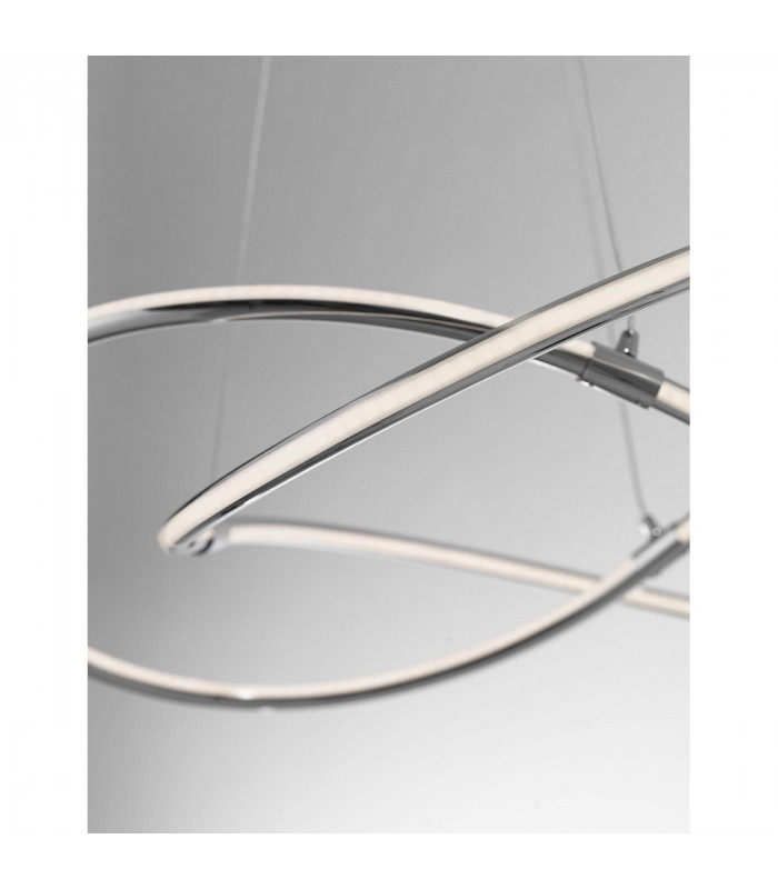 Martino Integrated LED Pendant Ceiling Light Chrome Aluminium LED 50W 3250Lm 3000K-3