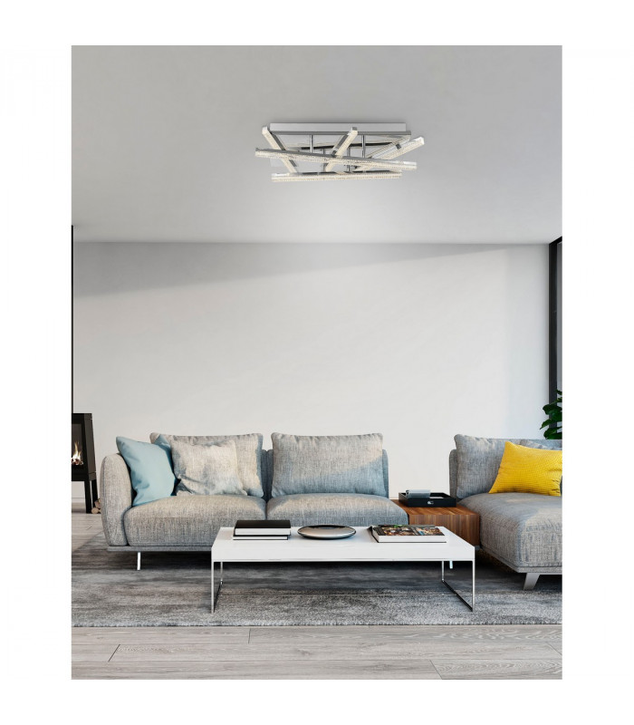 Seville Integrated LED Semi Flush Light Chrome Aluminium LED 49W 3500Lm 3000K-2