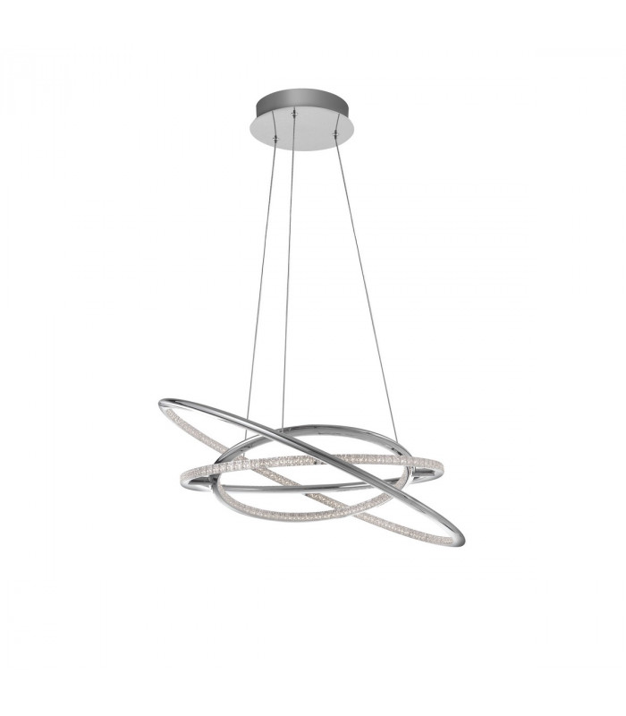 Livorno Integrated LED Pendant Ceiling Light Chrome Aluminium Adjustable LED 55W 3900Lm 3000K-3