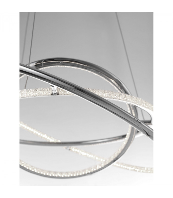 Livorno Integrated LED Pendant Ceiling Light Chrome Aluminium Adjustable LED 55W 3900Lm 3000K-4
