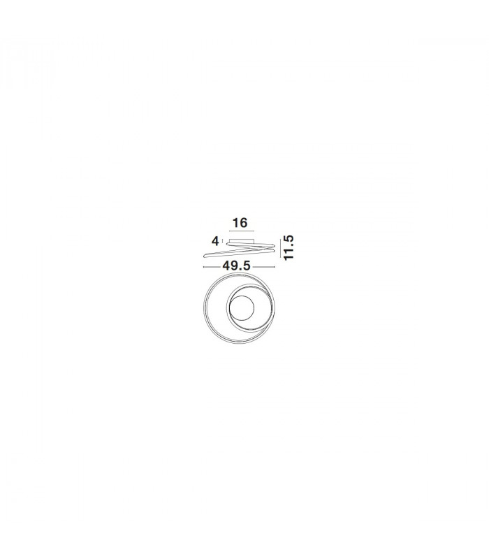 Plasencia Integrated LED Semi Flush Light Chrome Aluminium LED 27W 1890Lm 3000K-4