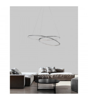 Plasencia Integrated LED Pendant Ceiling Light Chrome Aluminium LED 34W 2400Lm 3000K-2