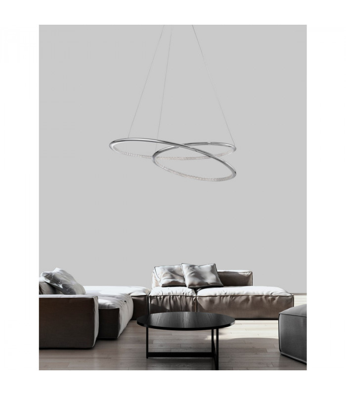 Plasencia Integrated LED Pendant Ceiling Light Chrome Aluminium LED 34W 2400Lm 3000K-2