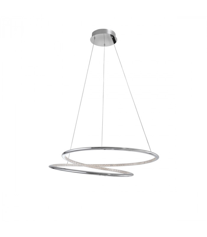 Plasencia Integrated LED Pendant Ceiling Light Chrome Aluminium LED 34W 2400Lm 3000K-3