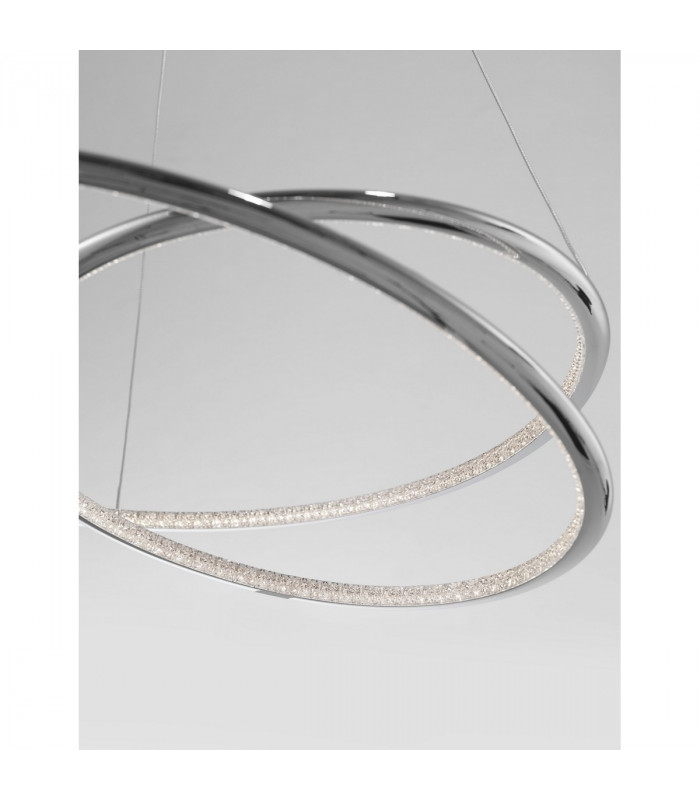 Plasencia Integrated LED Pendant Ceiling Light Chrome Aluminium LED 34W 2400Lm 3000K-4