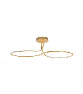 Fungo Integrated LED Semi Flush Light Gold Leaf Aluminium LED 47W 2630Lm 3000K-1