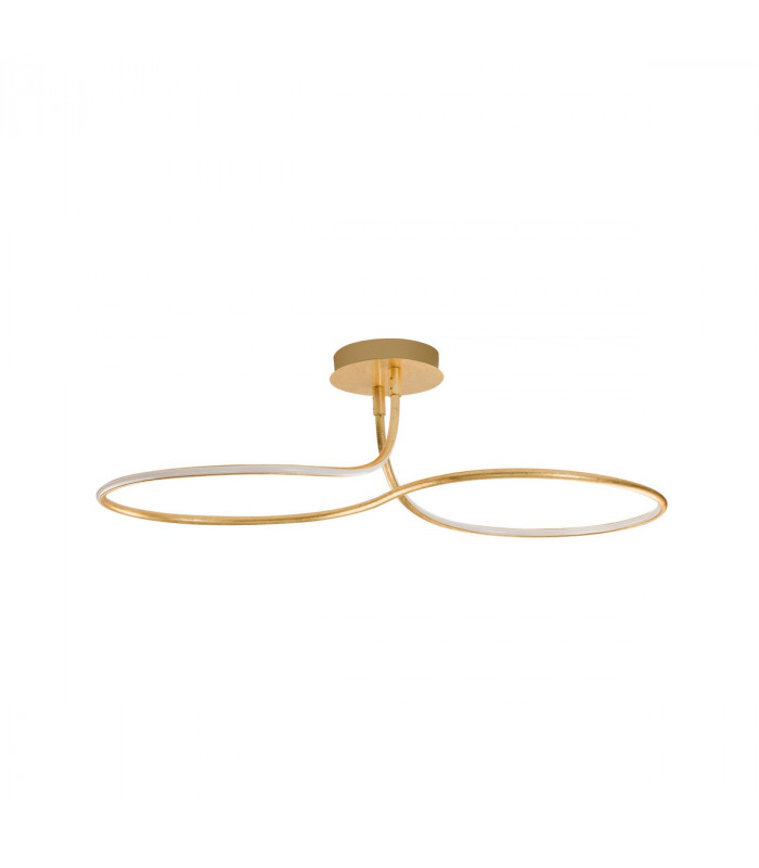 Fungo Integrated LED Semi Flush Light Gold Leaf Aluminium LED 47W 2630Lm 3000K-1
