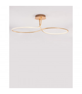 Fungo Integrated LED Semi Flush Light Gold Leaf Aluminium LED 47W 2630Lm 3000K-2