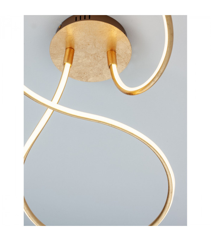 Fungo Integrated LED Semi Flush Light Gold Leaf Aluminium LED 47W 2630Lm 3000K-6