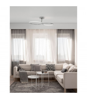 Fungo Integrated LED Semi Flush Light Chrome Aluminium LED 47W 2630Lm 3000K-2