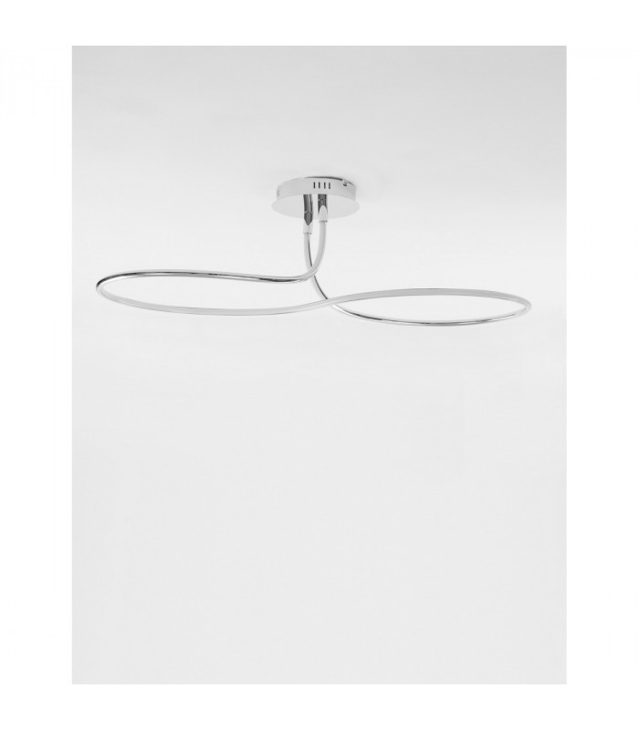 Fungo Integrated LED Semi Flush Light Chrome Aluminium LED 47W 2630Lm 3000K-3