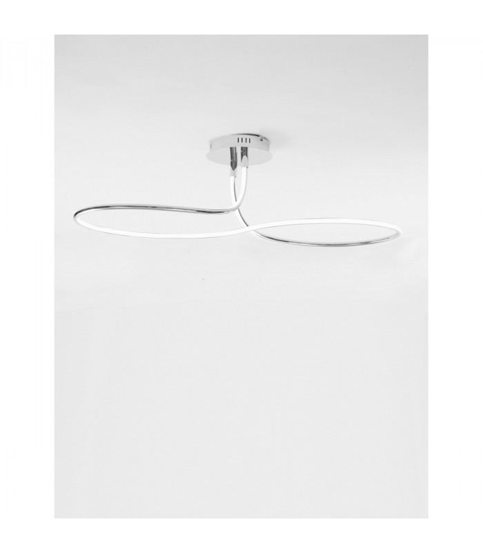 Fungo Integrated LED Semi Flush Light Chrome Aluminium LED 47W 2630Lm 3000K-4