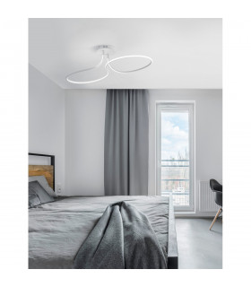 Fungo Integrated LED Semi Flush Light Sandy White Aluminium LED 47W 2630Lm 3000K-2