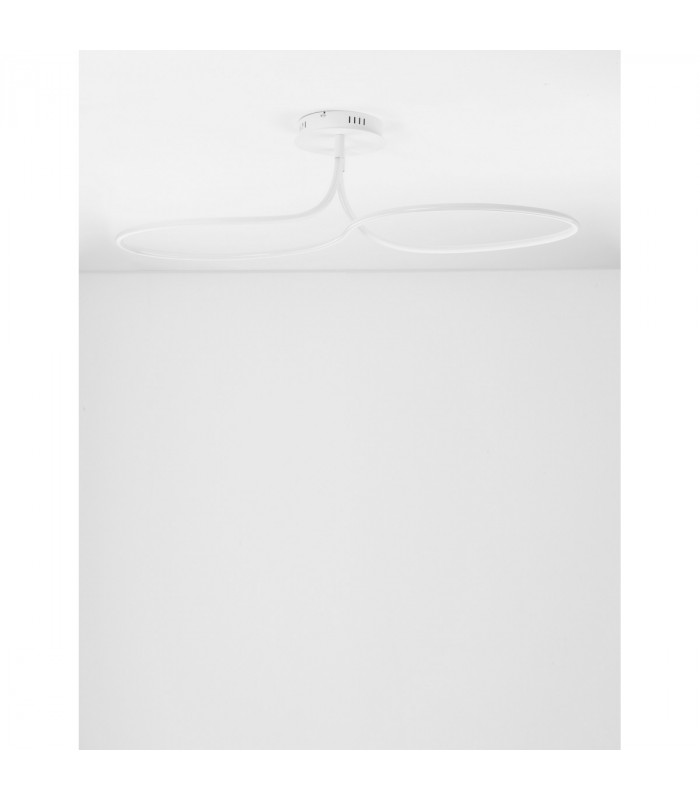 Fungo Integrated LED Semi Flush Light Sandy White Aluminium LED 47W 2630Lm 3000K-3
