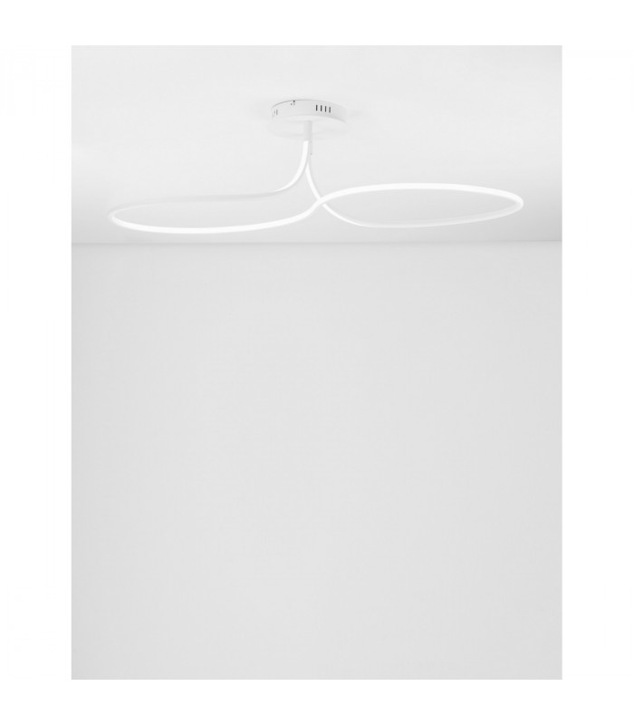Fungo Integrated LED Semi Flush Light Sandy White Aluminium LED 47W 2630Lm 3000K-4